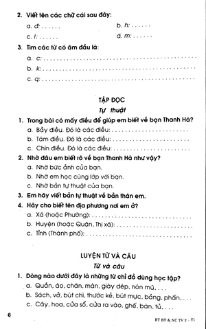 bộ bài tập bổ trợ và nâng cao tiếng việt 2 - tập 1 - Ảnh 5