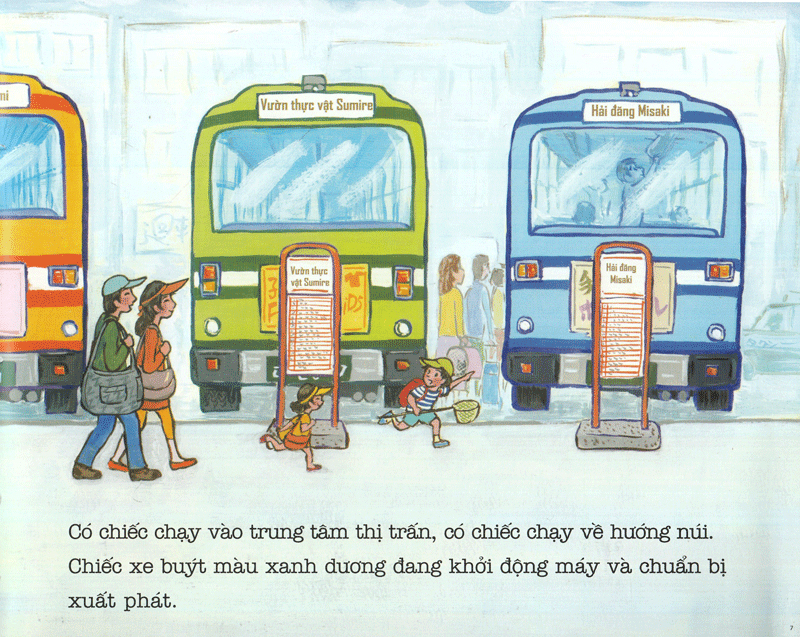 bộ ehon - thực phẩm tâm hồn cho bé - xe bus píng poong đi biển (tái bản 2020) - Ảnh 6