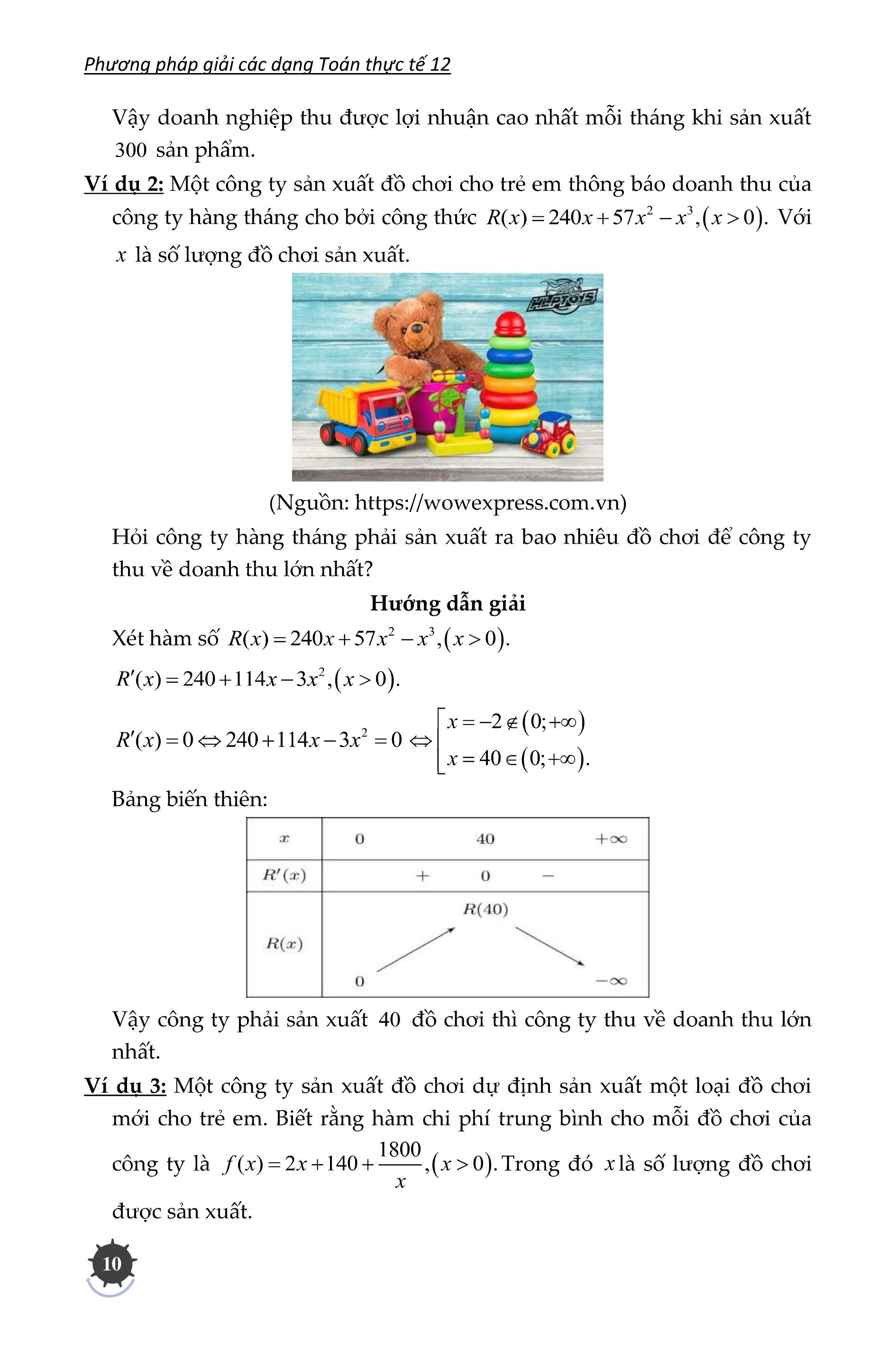 Bộ Phương Pháp Giải Các Dạng Toán Thực Tế 12 - Ảnh 10