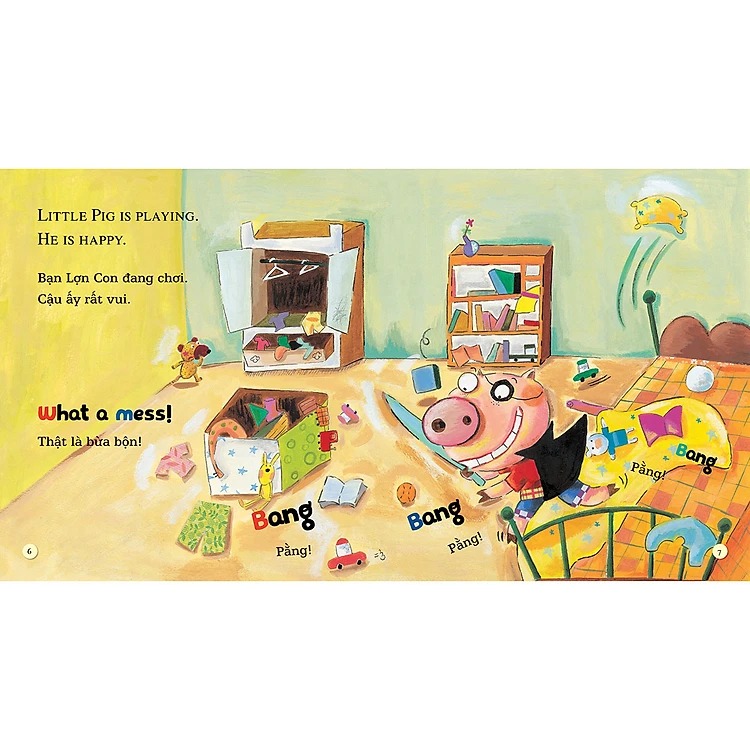 Bo
						
										
										Playtime In English - Level 4 - Little Pig's Room - Can Phong Cua Lon Con - Ảnh 3