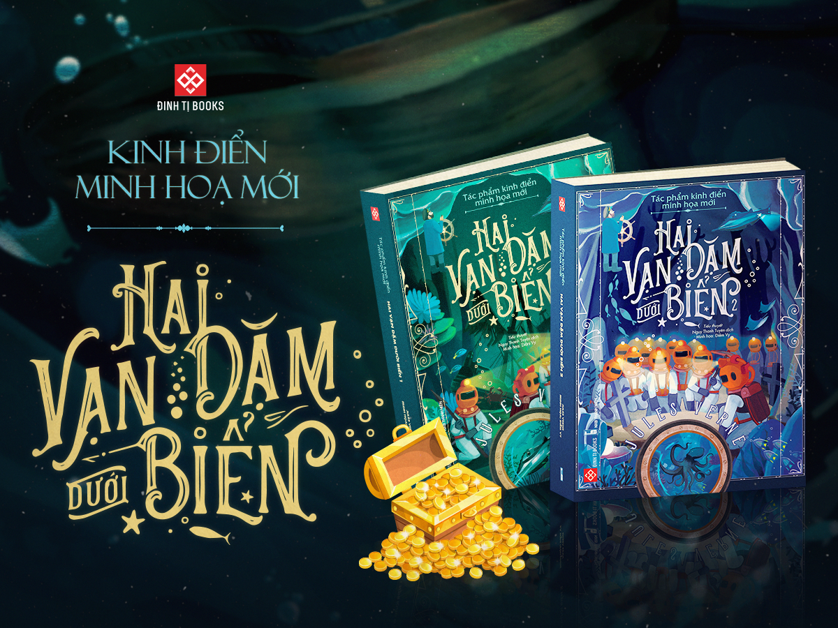 bộ tác phẩm kinh điển minh họa mới - hai vạn dặm dưới biển (bộ 2 cuốn)
