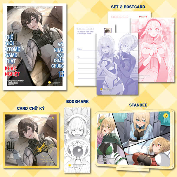 Bộ Thế Giới Otome Game Thật Khắc Nghiệt Với Nhân Vật Quần Chúng - Tập 13 - Bản Đặc Biệt - Tặng Kèm 1 Bookmark + 2 Posrcard + 1 Card Cán Màng Kim Tuyến Lụa Tơ Tằm + 1 Standee