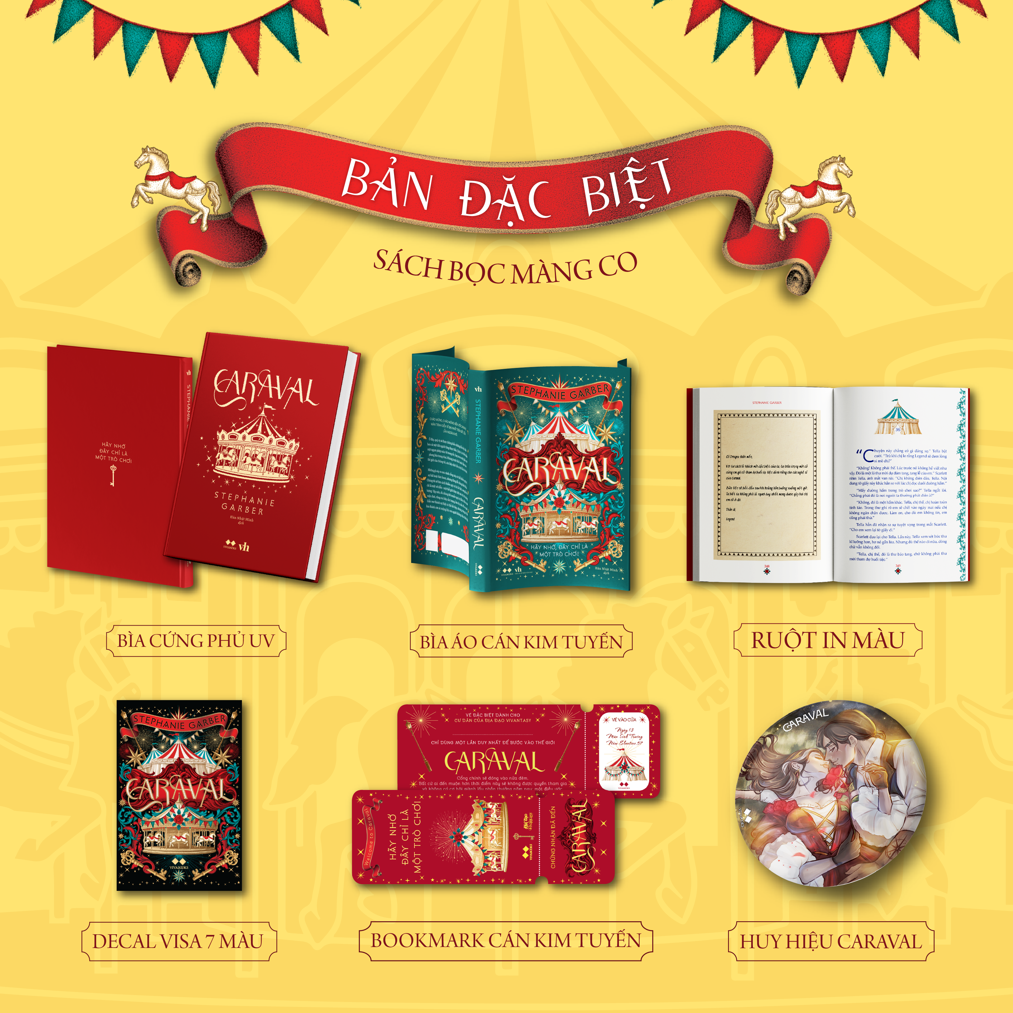 Caraval - Bản Đặc Biệt - Bìa Cứng - Tặng Kèm Bookmark Cán Kim Tuyến + Decal Caraval 7 Màu + Huy Hiệu Caraval Tròn - Ảnh 2