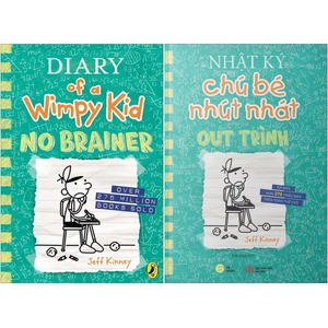 Bìa sách combo sách diary of a wimpy kid 18: no brainer + nhật ký chú bé nhút nhát - tập 18: out trình (bộ 2 cuốn)