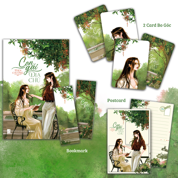 Con Gai Dia Chu - Tang Kem 1 Bookmark 2 Mat + 1 Postcard + 2 Card Bo Goc