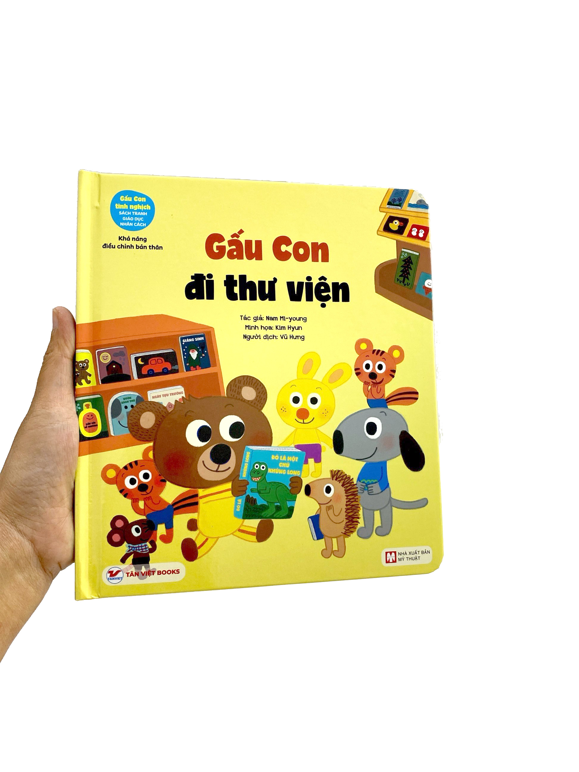 gấu con tinh nghịch - sách tranh giáo dục nhân cách - khả năng điều chỉnh bản thân - gấu con đi thư viện - Ảnh 7