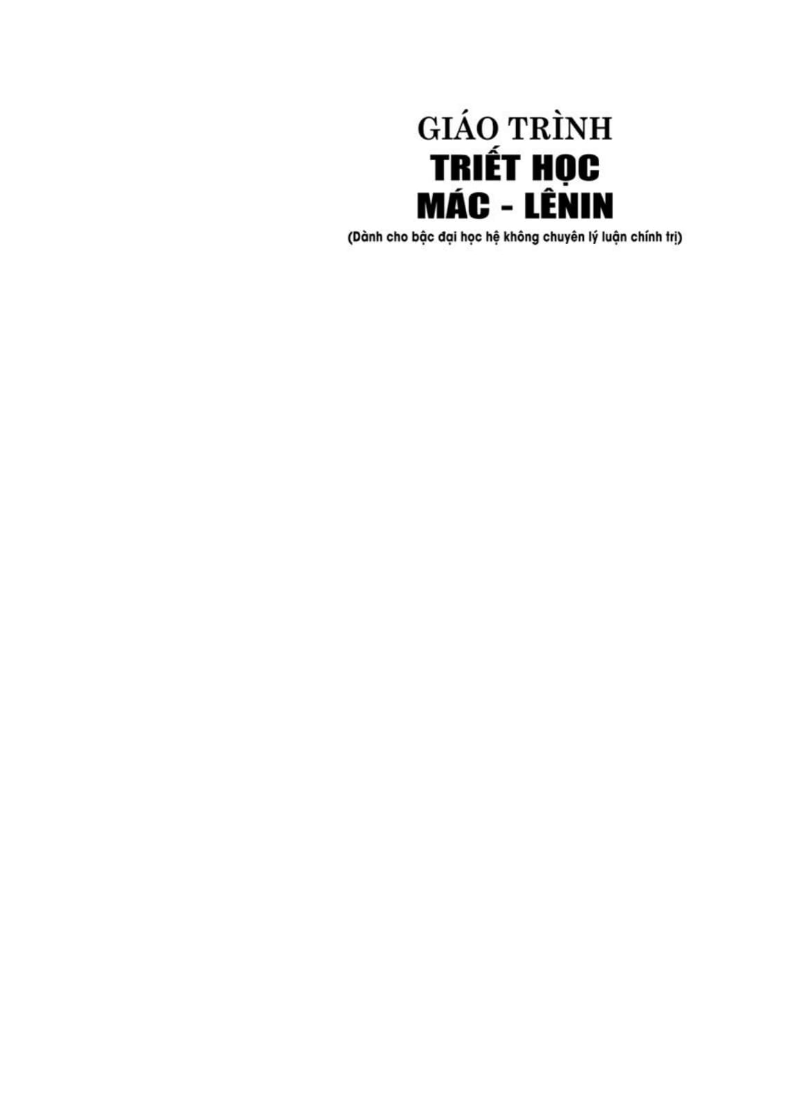 giáo trình triết học mác - lênin (dành cho bậc đại học hệ không chuyên lý luận chính trị) - Ảnh 5