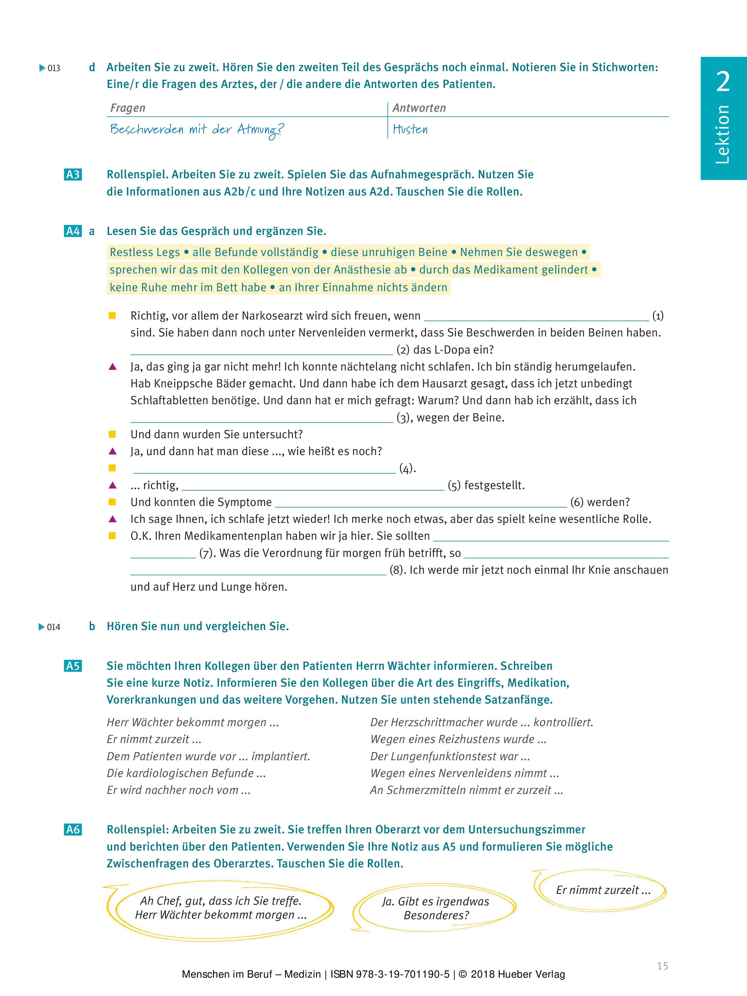 menschen im beruf - medizin: deutsch als fremdsprache / kursbuch mit mp3-cd - Ảnh 6