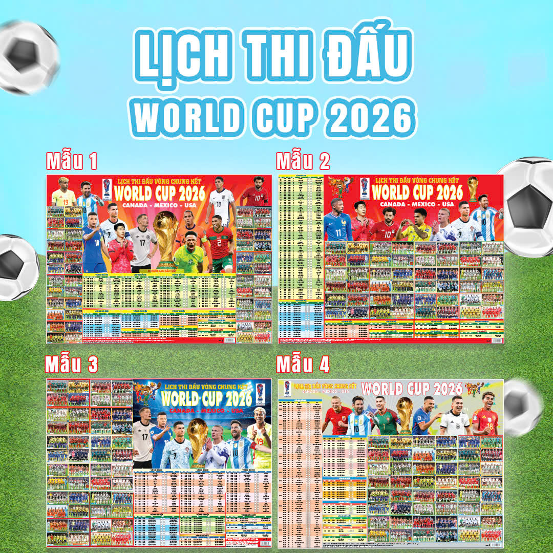 Poster Lịch Thi Đấu Vòng Chung Kết World Cup 2026 - Kèm Ống - 65 x 86 cm - Mẫu 4 - Ảnh 3