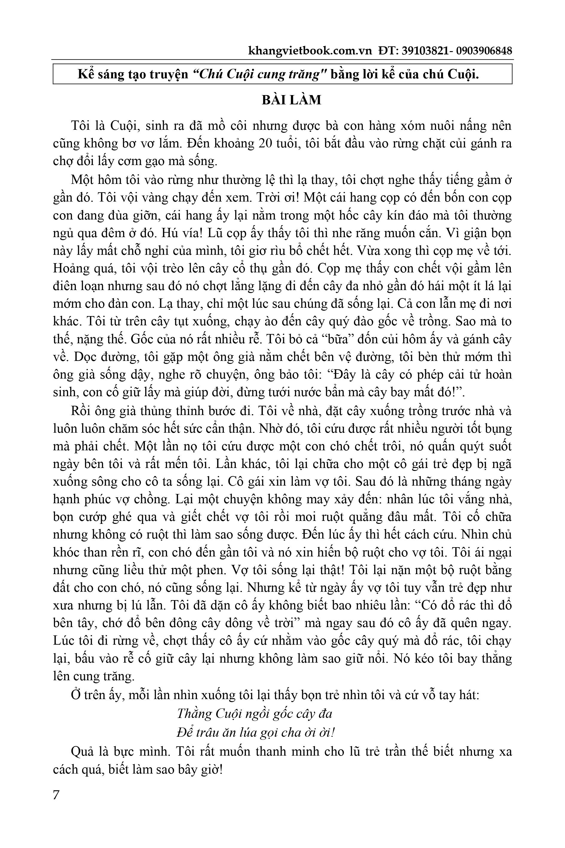 rèn luyện tư duy sáng tạo làm bài văn hay 6 (theo chương trình sách giáo khoa mới) - Ảnh 10