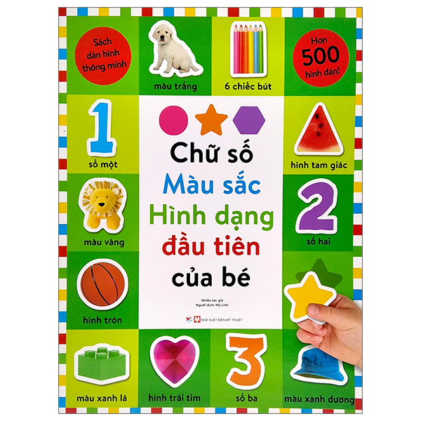 sách dán hình thông minh - chữ số ,màu sắc , hình dạng đầu tiên của bé