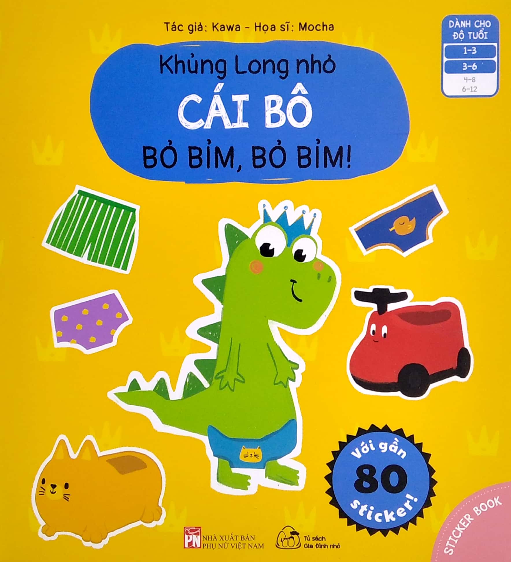 sách ehon - khủng long nhỏ - cái bô bỏ bỉm, bỏ bỉm! (hộp sách + puzzle + thước đo chiều cao) - Ảnh 11