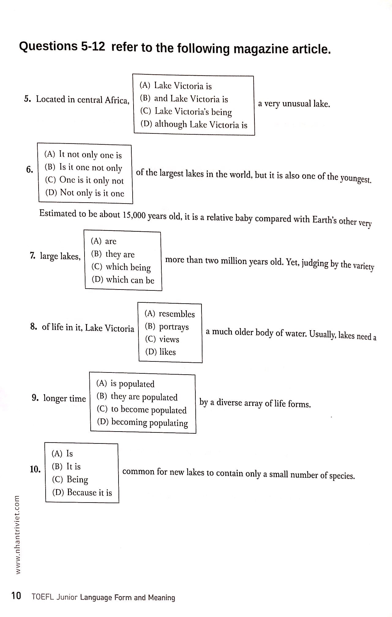 toefl junior language form and meaning - Ảnh 7